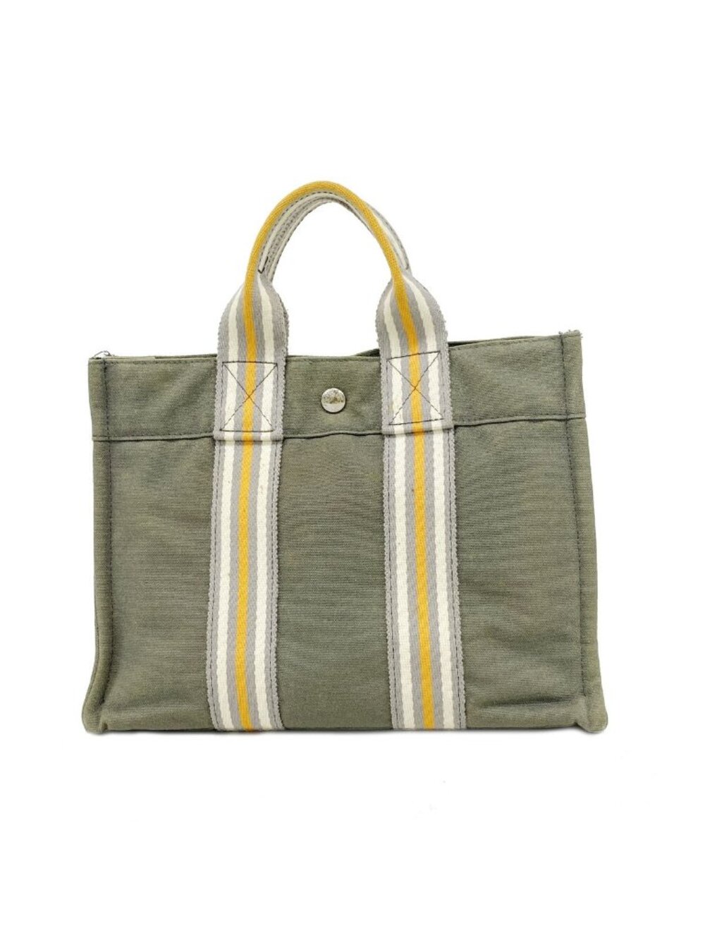 Hermes Tote Fourre Tout PM Canvas Gray Silver